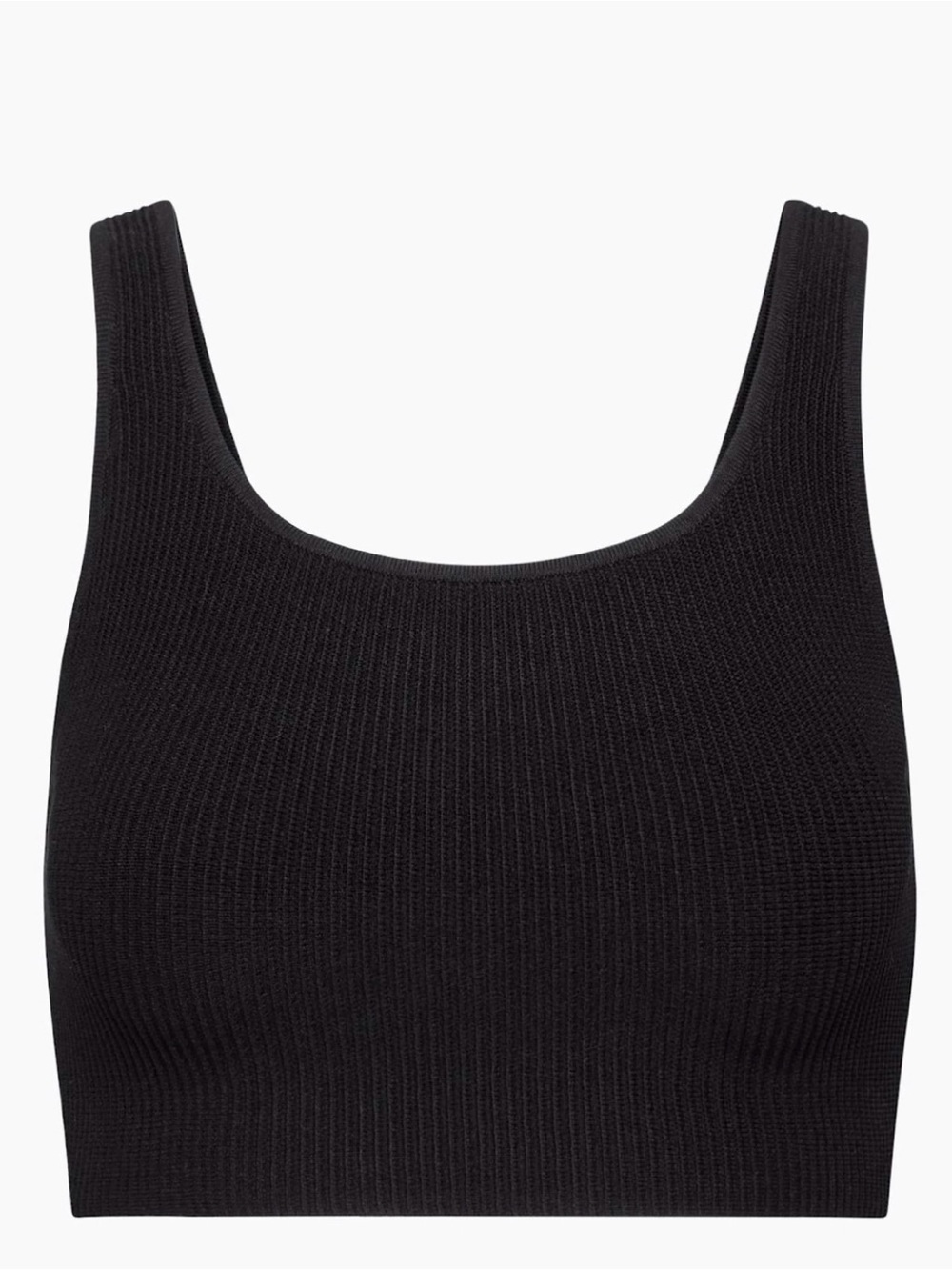 Aritzia Babaton Sculpt Knit Black Crop Tank Top